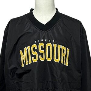 Missouri Tigers Pullover Mens 3XL Black Yellow V-Neck Mizzou Jacket Windbreaker